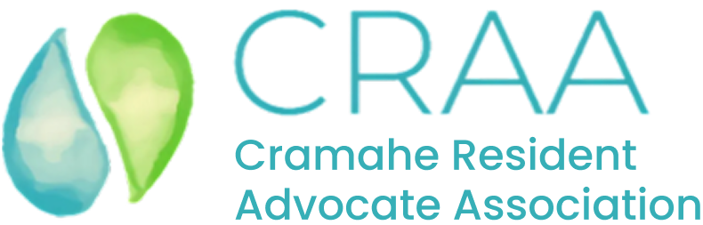 CRAA logo with droplet design elements.